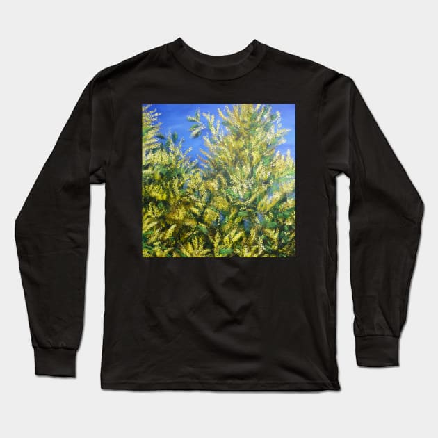 There's a humm in the wattle Long Sleeve T-Shirt by bevhardidge